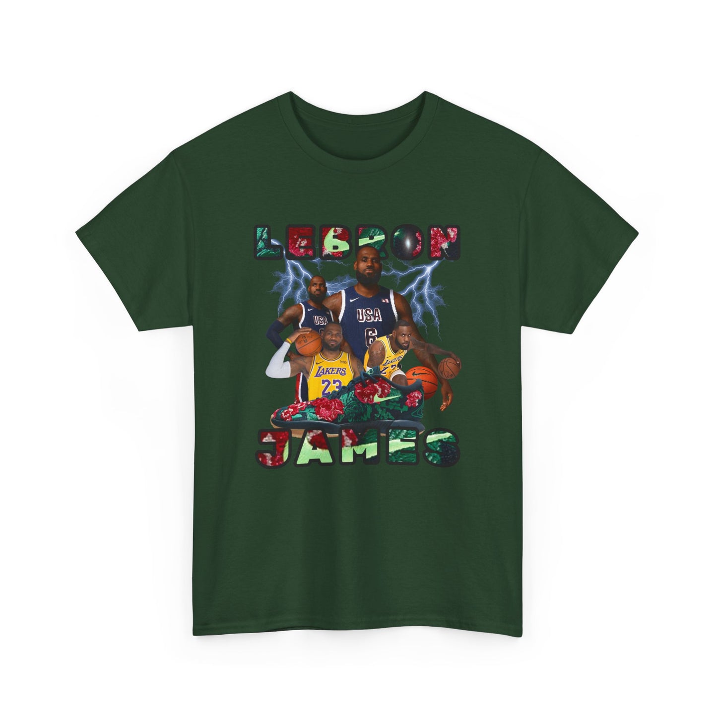 Lebron Lighting Printify Unisex Heavy Cotton Tee