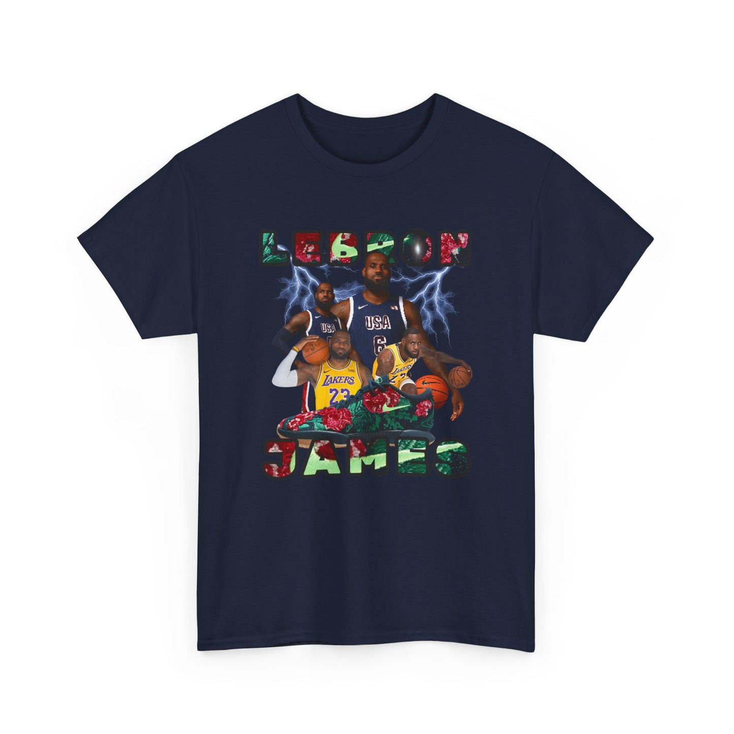 Lebron Lighting Printify Unisex Heavy Cotton Tee