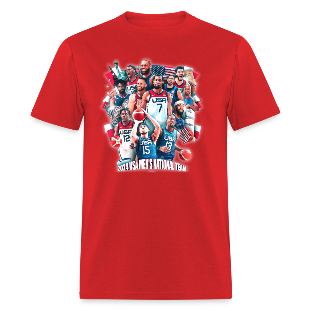 2024 Dream Team USA Mens National Team T-Shirt for the Paris Olympics T Shirt Tee Unisex - red