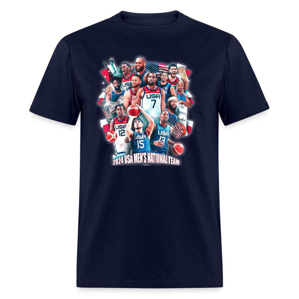 2024 Dream Team USA Mens National Team T-Shirt for the Paris Olympics T Shirt Tee Unisex - navy