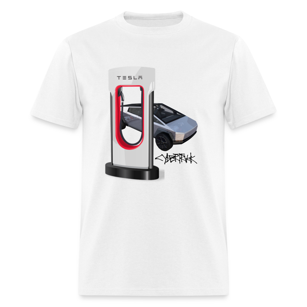 TESLA CYBER TRUCK shirt Electric charging station Tshirt Cyber Truck Model Y Graphic Model 3 png shirt Unisex Tee - white