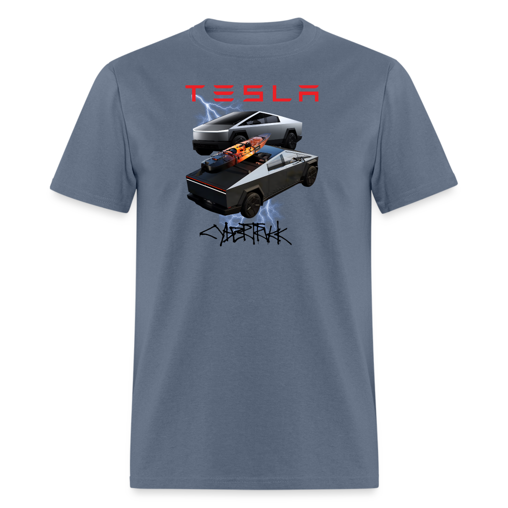 TESLA CYBER TRUCK shirt Electric car Tshirt Double Truck Tesla Cyber Truck shirt Unisex Tesla Graphic png Tee - denim