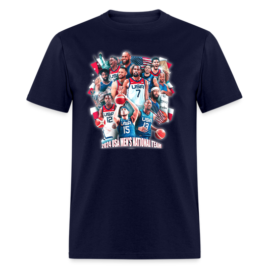 2024 Dream Team USA Mens National Team T-Shirt for the Paris Olympics T Shirt Tee Unisex - navy