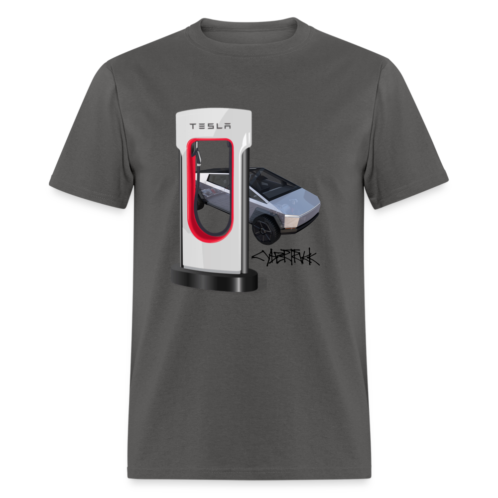 TESLA CYBER TRUCK shirt Electric charging station Tshirt Cyber Truck Model Y Graphic Model 3 png shirt Unisex Tee - charcoal