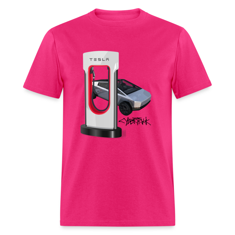 TESLA CYBER TRUCK shirt Electric charging station Tshirt Cyber Truck Model Y Graphic Model 3 png shirt Unisex Tee - fuchsia