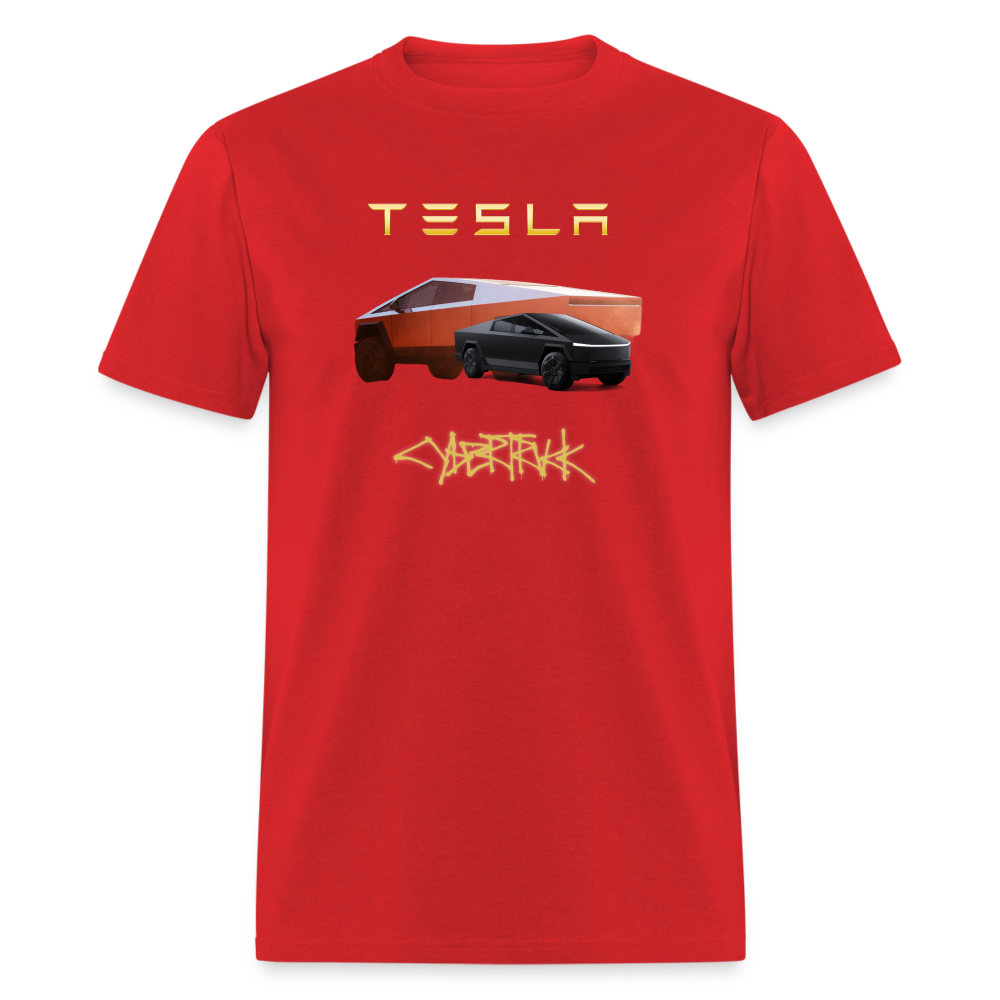 TESLA CYBER TRUCK shirt Elon Tesla shirt Tshirt Tesla Car Lover Gift Unisex  TeeUnisex Classic T-Shirt - red